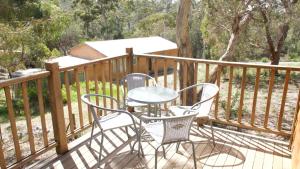 Balkón nebo terasa v ubytování Freycinet Hideaway