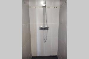 a shower with a shower head in a bathroom at le studio du fou in Mortagne-sur-Sèvre