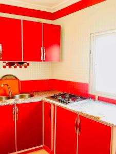 Kuchyň nebo kuchyňský kout v ubytování Appartement Charmant
