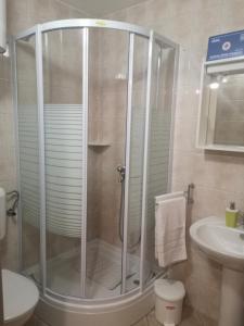 La salle de bains est pourvue d'une douche, de toilettes et d'un lavabo. dans l'établissement Kuća Cvjetković, à Gruda 37 autres photos