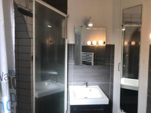 Et badeværelse på Bel Appartement Bagneres De Luchon Centre