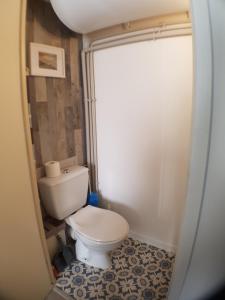 カブールにあるLe COCON CABOURGEAISの小さなバスルーム(トイレ付)が備わります。