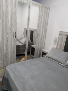 a bedroom with a bed and a large mirror at Cordoba Tourist Apartments in Córdoba