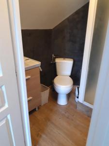a bathroom with a toilet and a sink at 192 rue de l’Impératrice in Berck-sur-Mer