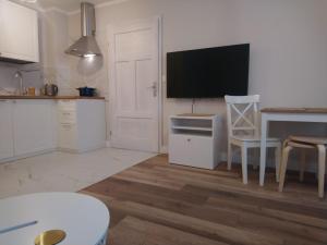 Televízia a/alebo spoločenská miestnosť v ubytovaní Nowe Apartamenty na Gryfa