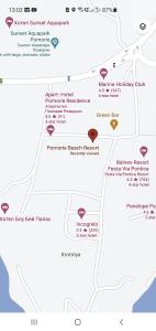 a map of the desert pony beach resort and spa at Pomorie Beach Resort in Pomorie