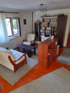 a living room with a couch and a table at Casa Zoe Seaca in Călimăneşti