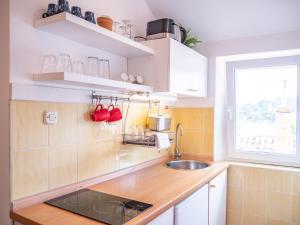 Kuchyň nebo kuchyňský kout v ubytování Pinna Apartments Hvar
