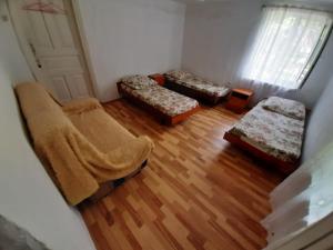 a living room with a couch and a chair at Гостевой дом проезд братьев Джинджолия 22 in Novy Afon