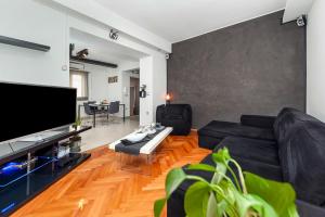 Televízia a/alebo spoločenská miestnosť v ubytovaní Apartment Cave