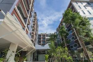 a view of two tall buildings with trees at Zotel in Chiang Mai