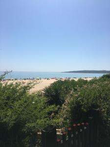 a beach with a fence and the ocean in the background at Bolonia Beach Campus in Tarifa