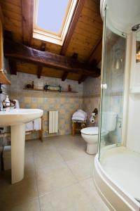 ein Bad mit einem Waschbecken und einem WC in der Unterkunft Agroturismo Urresti in Gautegiz Arteaga