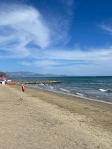 a person standing on a beach with the ocean at Villa del Sole in Terracina