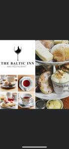 a collage of photos of various foods at The Baltic Inn & Restaurant in Pont Yates