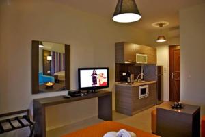 Kuchyň nebo kuchyňský kout v ubytování Chasapis Luxury Studios & Apartments