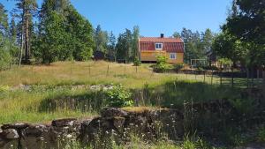 a house in the middle of a field at Solhem in Älmeboda