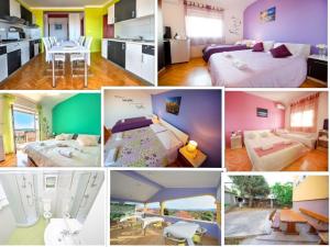 uma colagem de diferentes imagens de um quarto em Mareta Guesthouse em Bibinje
