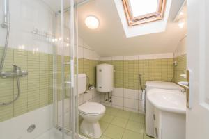 ein Badezimmer mit Toilette und Waschbecken in der Unterkunft Ilia sea view apartment in Novalja + 15 Fotos