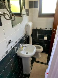 a bathroom with a sink and a toilet at Vila Darija Zlatar - studio apartman br. 3 in Nova Varoš