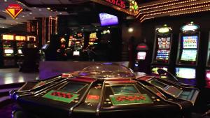 a casino with gambling machines in a casino at B&B by the C in Vlissingen