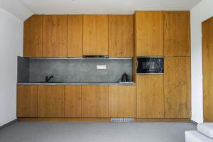 Kuchyň nebo kuchyňský kout v ubytování Apartmány Sport & Ski