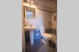 埃拉福尼索斯島的住宿－Elafonisos Amazing View，一间带卫生间和水槽的浴室
