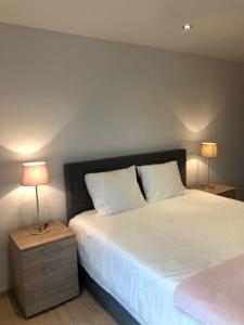 Postel nebo postele na pokoji v ubytování PEGASUS I - 2 chambres de luxe, cuisine, salon, 2 terrasses et sauna