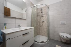 Koupelna v ubytování Apartment Monika with private pool in Porec