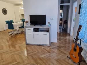 Televízia a/alebo spoločenská miestnosť v ubytovaní Apartman Nataly