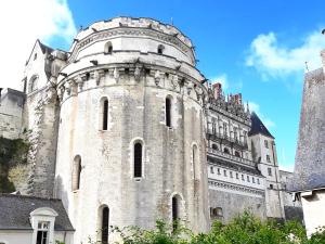 un viejo castillo con una torre encima en En plein Coeur : charmant gite centre Amboise, en Amboise