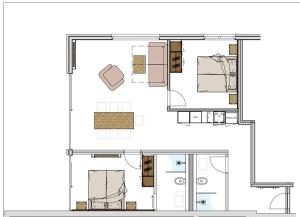 Půdorys ubytování Appartement Pension Strolz