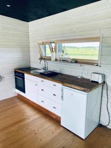 Kuchyň nebo kuchyňský kout v ubytování Spithami Seaside Wooden Chalet