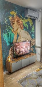 mural de una sirena en una pared de una habitación en Intime by Nights & Smiles en Tuzla