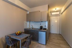 Kuchyň nebo kuchyňský kout v ubytování AURA APARTMENTS
