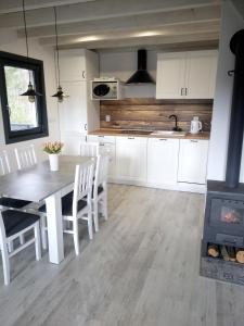 Kuchyň nebo kuchyňský kout v ubytování Domek na Kaszubach, Borowy Młyn, jezioro Gwiazda, sauna, 4