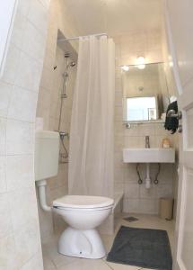 a bathroom with a toilet and a sink at Villa Viden Apartments in Tučepi +46 photos