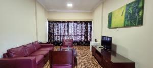 TV a/nebo společenská místnost v ubytování Grand PJ Hotel