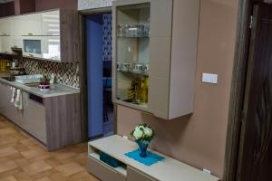 Dapur atau dapur kecil di LUX Apartman Maroslele
