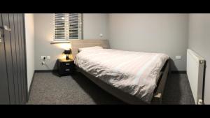 Habitación pequeña con cama y ventana en Room in House - Private En-suite Room In Town, Close To Hospital en Kings Lynn