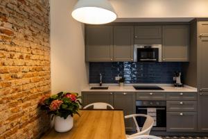 Kuchyň nebo kuchyňský kout v ubytování Apartamentos El Patio Plaza Mayor Cáceres