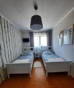 Ένα ή περισσότερα κρεβάτια σε δωμάτιο στο Apartament Nad Zalewem