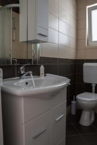 Ένα μπάνιο στο Apartment Novalja