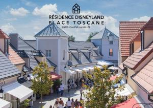an artists rendering of a town with people walking down a street at Résidence Disneyland Place Toscane in Serris