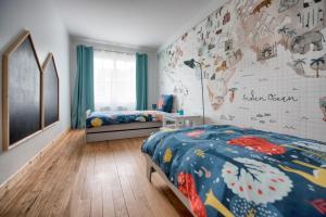 מיטה או מיטות בחדר ב-L’Ancre des falaises - MAISON VUE MER & À 50M PLAGE (hypercentre)