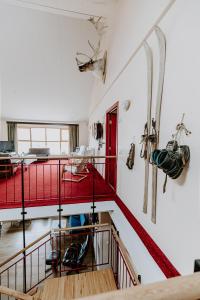 Rúm í herbergi á Narfastadir Guesthouse
