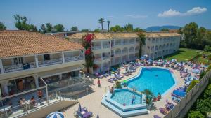 an aerial view of a resort with a swimming pool at Roseland Hotel in Kalamaki