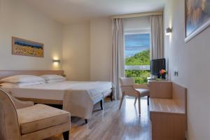 ein Hotelzimmer mit einem Bett und einem Fenster in der Unterkunft Park Hotel in Mondovì