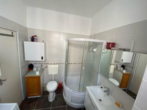 Ein Badezimmer in der Unterkunft Balàzs Apartman