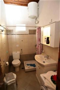 Baño pequeño con aseo y lavamanos en Panayota Apartments, en Kassiopi